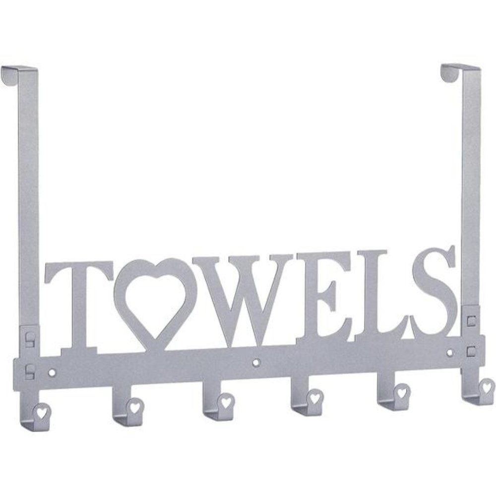 Over The Door Towel Rack Metal Bath Towel Holder Hanger Bathroom Bedroom Cute
